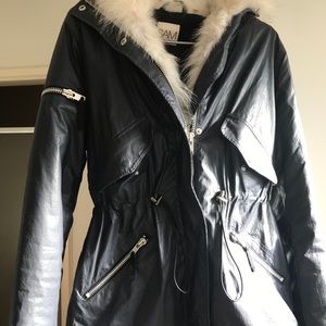 Beautiful SAM. New York White Fur Lined Parka